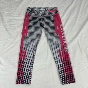 Fiber Women Multicolor Athletic Colombian Compression Leggings One Size